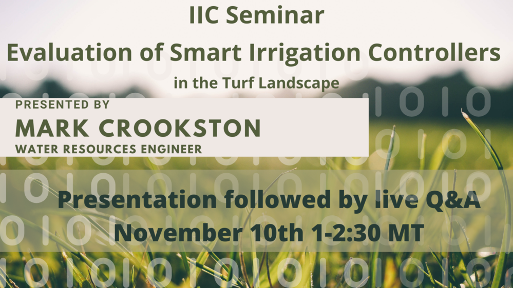 IIC Seminar: Evaluation of Smart Irrigation Controllers