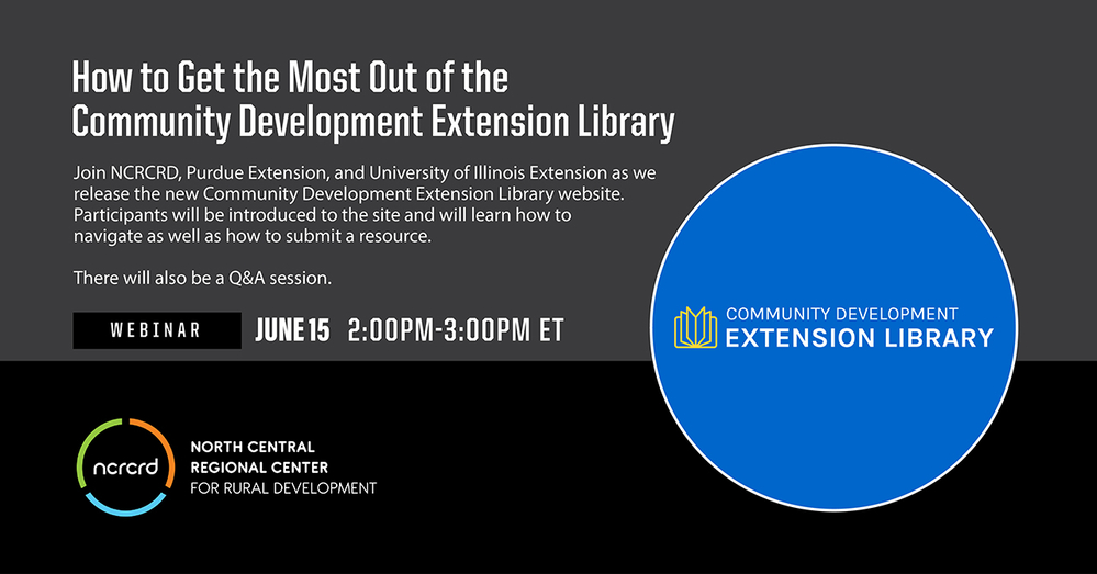 NCRCRD Webinar: How to Get the Most Out of the Community Development Extension Library