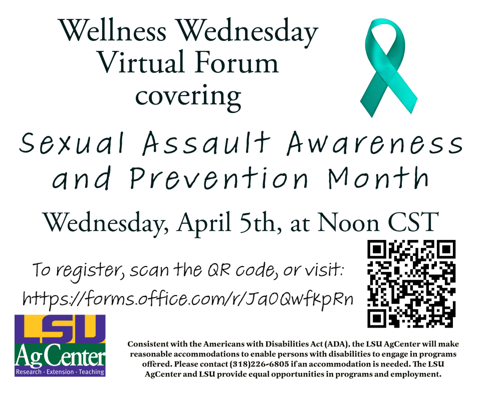 Wellness Wednesday Virtual Forum: Sexual Assault Awareness and Prevention Month