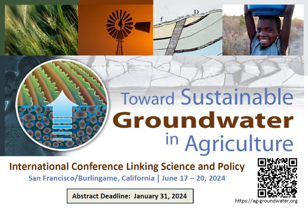 Abstract Deadline  Jan 31: Toward Sustainable Groundwater in Agriculture - Linking Science and Policy, 3rd International Conference