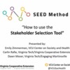 Training video 1 -Stakeholder selection tool